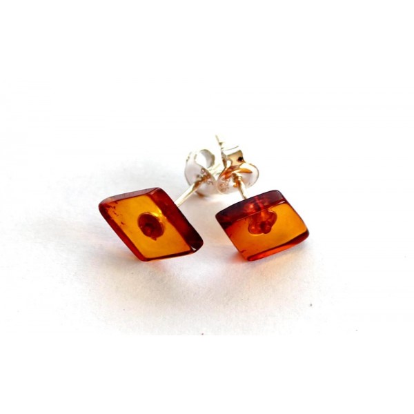 Amber-silver-earring